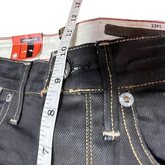 NWT Men’s G-STAR 3301 RAW worn in DENIM Structor Straight 28X32 Dark Blue - Picture 4 of 9